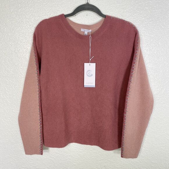 Calme Sweaters - Johnny Was Calme Sweater Womens Small Cashmere Waffle Whip Stitch Knit Cozy NEW